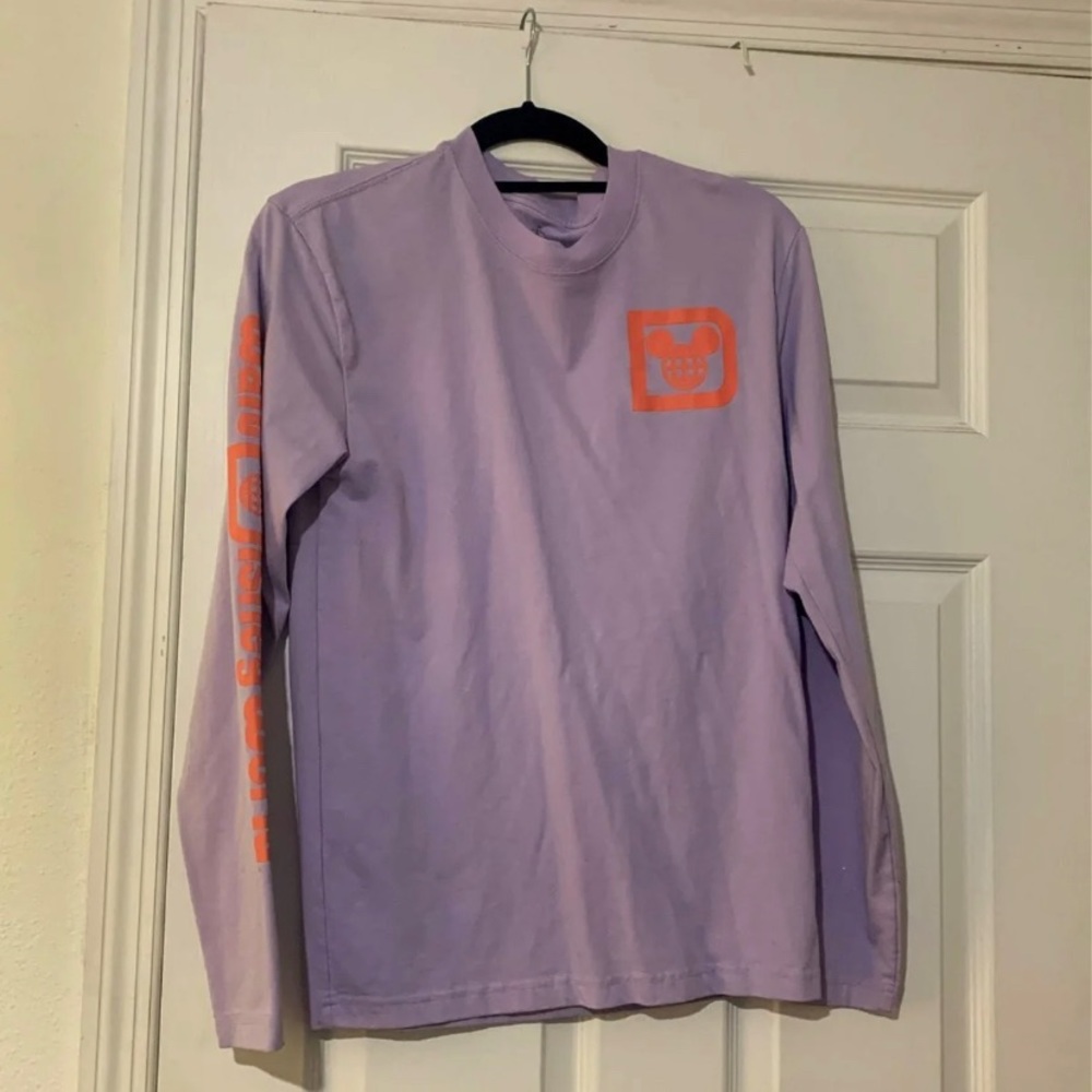 Disney park light purple and orange long sleeve shirt
